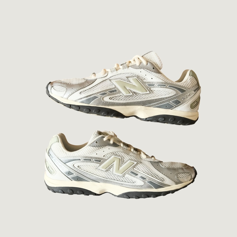 New Balance 204L Sneakers White Silver Mesh U204LSWB Men 7 Women 8.5 Running